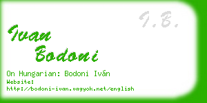 ivan bodoni business card