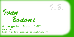 ivan bodoni business card